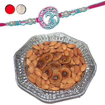 "Rakhi - SR- 9180 A (Single Rakhi) , Dryfruit Thali - code RD900 - Click here to View more details about this Product
